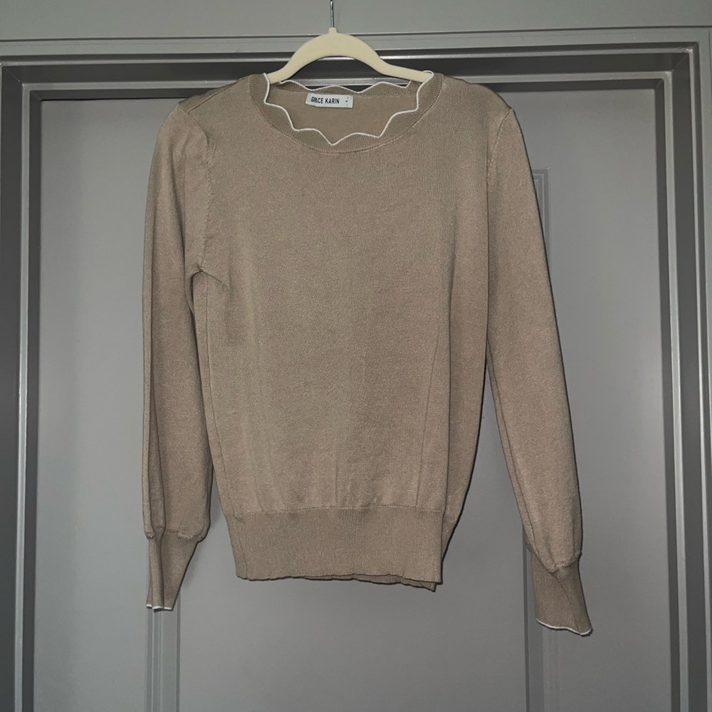 GRACE KARIN ruffle neck sweater